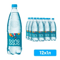 Вода Bona Aqua 1 литр, без газа, пэт, 12 шт. в уп.