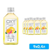 Окси Баланс / Oxy Balance Tonus лимон, маракуйя 0.4 литра, пэт, 9 шт. в уп.