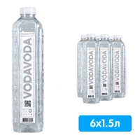 Вода ВодаВода / VodaVoda 1,5 литра, без газа, пэт, 6 шт. в уп.