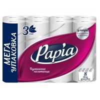 Бумажные полотенца Papia белые 3 слоя (8 шт)