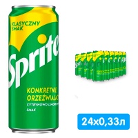 Sprite / Спрайт импорт 0,33 литра, газ, ж/б, 24 шт. в уп.