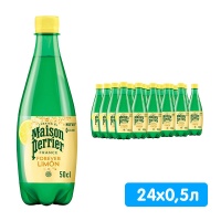 Вода Перье / Perrier со вкусом лимона 0.5 литра, газ, пэт, 24 шт. в уп.