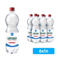 Вода Боровая 1 литр, газ, пэт, 6 шт. в уп.