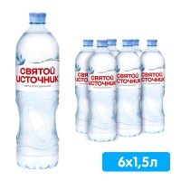 Вода Святой Источник 1.5 литра, без газа, пэт, 6 шт. в уп.
