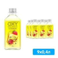 Окси Баланс / Oxy Balance ананас, земляника 0.4 литра, пэт, 9 шт. в уп.
