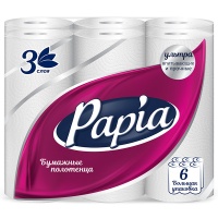 Бумажные полотенца Papia белые 3 слоя (6шт)