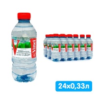 Вода Виттель / Vittel 0.33 литра, без газа, пэт, 24 шт. в уп.