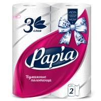 Бумажные полотенца Papia белые 3 слоя (2шт)