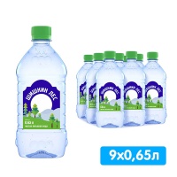 Вода Шишкин лес 0.65 литра, без газа, пэт, 9 шт. в уп.