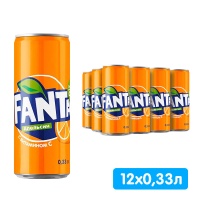 Fanta / Фанта импорт 0.33 литра, ж/б, 12 шт. в уп.