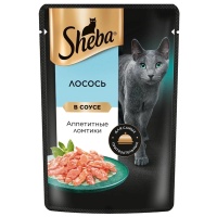 Корм влажный Sheba Ломтики в соусе с лососем 75 гр (28 шт)