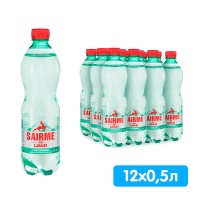 Вода Саирме / Sairme 0.5 литра, газ, пэт, 12 шт. в уп.