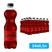 Напиток Добрый Кола без сахара 0.5 литра, газ, пэт, 24 шт. в уп.