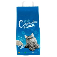 Наполнитель Счастливые лапки комкующийся бентонитовый 10 кг