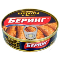 Шпроты Беринг крупные в масле ж/б 160 гр