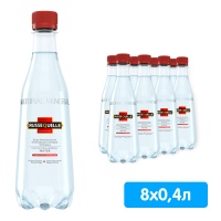 Вода РуссеКвелле / RusseQuelle 0.4 литра, газ, пэт, 8 шт. в уп.
