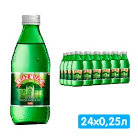 Вода Князь Милош / Knjaz Milos 0.25 литра, газ, стекло, 24 шт. в уп.