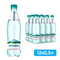 Вода Боржоми / Borjomi 0.5 литра, газ, пэт, 12 шт. в уп.