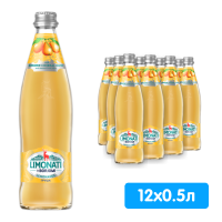 Напиток Limonati by Borjomi с соком груши 0.5 литра, газ, стекло, 12 шт. в уп.