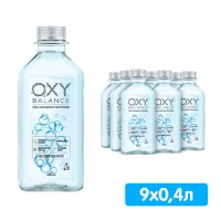 Вода Окси Баланс / Oxy Balance 0.4 литра, без газа, пэт, 9 шт. в уп.