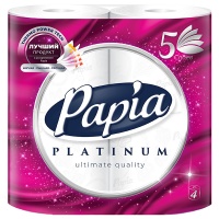 Туалетная бумага Papia "хаят" PLATINUM 5 слоёв, 4 шт. в уп.