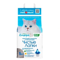 Наполнитель комкующийся бентонитовый Чистые Лапки Комфорт 5 кг