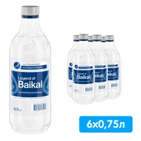 Вода Legend of Baikal 0.75 литра, без газа, стекло, 6 шт. в уп.