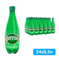 Вода Perrier / Перье 0.5 литра, газ, пэт, 24 шт. в уп.