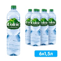 Вода Вольвик / Volvic 1.5 литра, без газа, пэт, 6 шт. в уп.