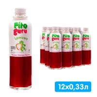 Сокосодержащий напиток Фитогуру / Fitoguru клюква, облепиха, прополис 0.33 литра, стекло, 12 шт. в уп.