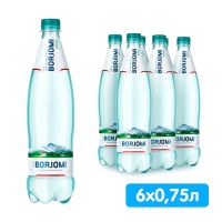 Вода Боржоми / Borjomi 0.75 литра, газ, пэт, 6 шт. в уп.