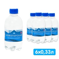 Вода Новотерская 0.33 литра, без газа, пэт, 6 шт. в уп.