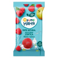 Кусочки фруктовые ФрутоНяня Фруктовая улитка яблоко малина 15 гр