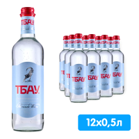 Вода Тбау Премиум 0.5 литра, газ, стекло, 12 шт. в уп.