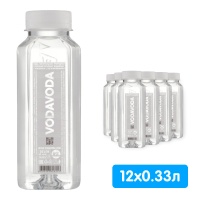Вода VodaVoda 0,33 литра, без газа, пэт, 12 шт. в уп.