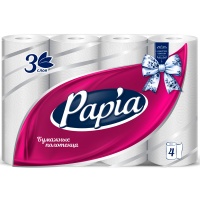 Бумажные полотенца Papia белые 3 слоя (4 шт)