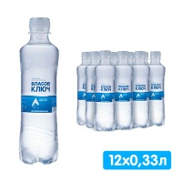 Вода Власов ключ 0.33 литра, без газа, пэт, 12 шт. в уп.