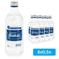 Вода Legend of Baikal 0.5 литра, без газа, стекло, 8 шт. в уп.