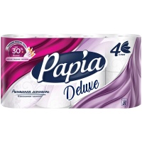 Туалетная бумага Papia Deluxe Белая 4 слоя (8 шт)