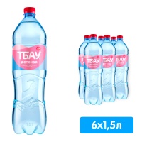 Вода Тбау детская 0+ 1.5 литра, без газа, пэт, 6 шт. в уп. 