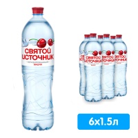 Вода Святой Источник со вкусом вишни 1.5 литра, без газа, пэт, 6 шт. в уп.