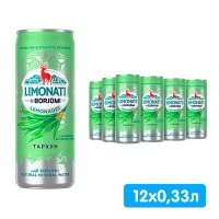 Напиток Limonati by Borjomi тархун, газ, ж/б, 0.33 литра, 12 шт. в уп.