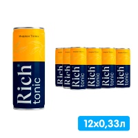 Напиток сокосодержащий Rich Индиан Тоник 0.33 литра, газ, ж/б, 12 шт. в уп.