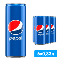 Pepsi-Cola / ����� ���� ������ 0.33 �����, �/�, 6 ��.� ��.