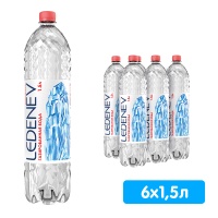Вода Леденев / Ledenev 1.5 литра, газ, пэт, 6 шт. в уп.
