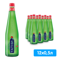 Вода минеральная Татни, 0.5 литра,  газ, стекло, 12 шт. в уп.