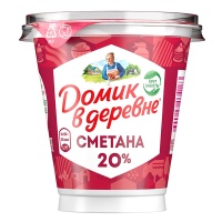Сметана Домик в деревне из свежих сливок 20% БЗМЖ 300 гр