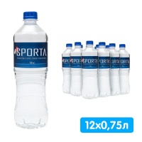 Вода Спорта / Sporta 0.75 литра, без газа, пэт, 12 шт. в уп.