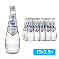 Вода Волжанка 0.5 литра, газ, стекло, 15 шт. в уп.