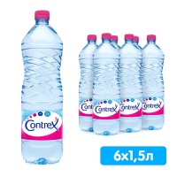 Вода Контрекс / Contrex 1.5 литра, без газа, пэт, 6 шт. в уп.